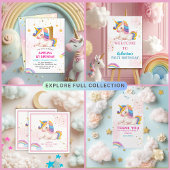 Étiquettes-cadeau Whimsical rose arc-en-ciel unicorn 1er fête d'anni