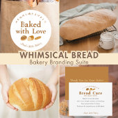 Sticker Rond Whimsical White Bread Bakery Product Name