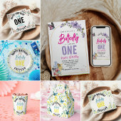 Badge Rond 2,50 Cm Papillon Whimsical Floral 1er anniversaire