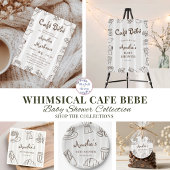 Invitation Cafe Bebe Rayure Baby Shower