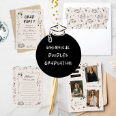 Invitation Hand-Drawn Scribble Doodles Graduation Party 