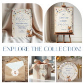 Serviette En Papier Whimsland Fox Dusty Baby shower bleu