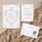 Papier BUDGET Whimsical Rococo Floral Crest Wedding (Personnalisez la collection de ce créateur indépendant. )
