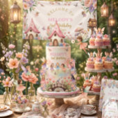 Bannière de 2e anniversaire de fée de fleurs fanta