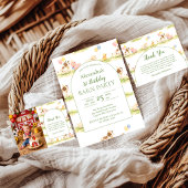 Invitation Whimsical Farm Animals Pastel 1st Birthday