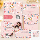 Carte De Visite Whimsical floral mignon classe chien de garde chie