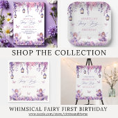 Invitation Lilac Floral Fairy Première fête d'anniversaire