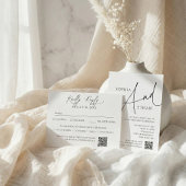 Minimalistische kalligrafie Casual witte bruiloft Kaart