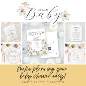 Invitation Ressort jonc QR Code Hello Baby shower