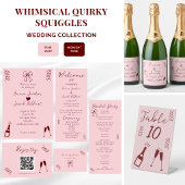 Invitation Mariage Rose Gribouillis Fantaisistes et Capricieu