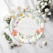 Serviette En Papier Baby shower fleur sauvage botanique