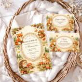 Carte D'accompagnement Whimsical Woodland Animals Diapper Raffle