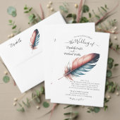 Invitation Romantic Dusty Rose Teal Feather Wedding (Personnalisez la collection de ce créateur indépendant. Test)