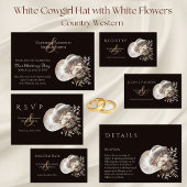 Witte Cowgirl Pet met Bloemen Wedding Programma