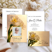 Programme Service funéraire blanc double jonquilles