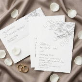 Menu Roses Blanches en Papier Découpe 3D