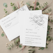 Invitation White 3D Flowers Roses Simple Wedding (Personnalisez la collection de ce créateur indépendant. Test)