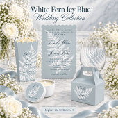 Cravate Fougère Blanche Bleu Glacé Mariage Simplement Élég