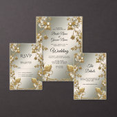 Save The Date Ornat Or Floral Blanc Enregistrer La Date (Personnalisez la collection de ce créateur indépendant.)