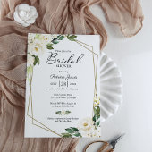 Invitation Brunch nuptial blanc géométrique vert