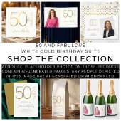 Invitation 50 ans Fabuluse avec points Gold & Blan