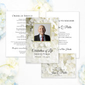Invitation Fleurs d'Hydrangée Blanche Célébration de la vie