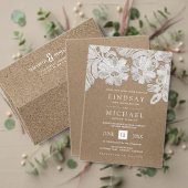 Invitation Dentelle blanche | Kraft Papier Mariage Table Cart (Personnalisez la collection de ce créateur indépendant. Test)