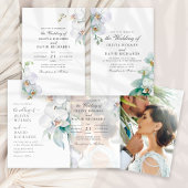 Élégant Carte de remerciements Mariage d'orchidée 