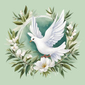 Papier Cadeau Belle colombe blanche