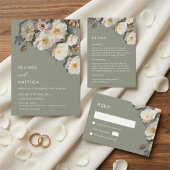 Numéro De Table Roses blanches Fleurs 3D Mariage