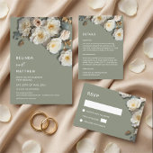 Carte D'accompagnement Fleurs de roses 3D blanches