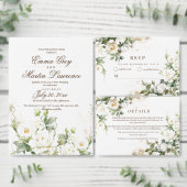 Invitation Élégant Mariage de Roses Blanches (Personnalisez la collection de ce créateur indépendant.)