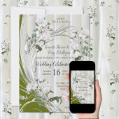 Witte aquarel Rozen geschilderd op champagne zijde Kaart