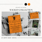 Invitation Mariage gothique noir orange d'Halloween