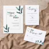 Steekproef met kalligrafibossen met QR-code RSVP Informatiekaartje (Personaliseer de collectie van deze zelfstandige maker.)