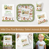 T-shirt Pour Bébé Wild One 1er anniversaire mignon Jungle Animaux Ph