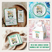 Invitation Wild One Jungle Safari Animaux Garçon 1er annivers