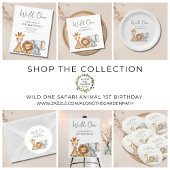 Papier Budget Wild One Safari 1er anniversaire Invitation