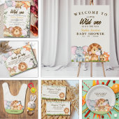 Carte De Remerciements Wild Animals Safari Baby Shower