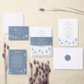 Wilde Bloem Eenvoudige Minimalistische Trouwdag Menu (Personaliseer de collectie van deze zelfstandige maker.)