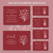 Wildflower Elegance-bruiloft programma Handwaaier