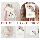 Carte D'accompagnement Fleur sauvage Automne Élégant Bébé Fille Douche co