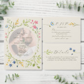 QR Code Wildflower Photo Wedding All In One Uitnodiging (Personaliseer de collectie van deze zelfstandige maker.)