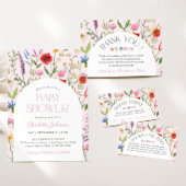 Serviette En Papier Baby shower fille rose fleur sauvage personnalisé