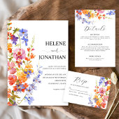 Moderne Wildflower bloemenbruiloft Ronde Sticker