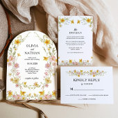Cartons Réponse Fleurs sauvages printanières | Code QR aquarelle