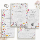 Invitation After Party Wildflower Garden Ivory Modern Wedding