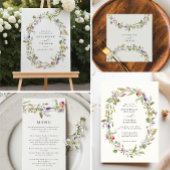 Serviette En Papier Élégant Fleur sauvage Jardin Mariage de couronne