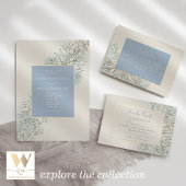 Numéro De Table Dusty Blue Floral Mariage d'hiver