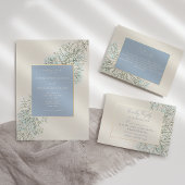 Invitation Tout En Un Rustique Dusty Mariage bleu